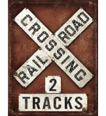 Desperate Enterprises Railroad Crossing - Tin 16"Wx12.5"H