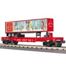 MTH - RailKing #30-76820, Christmas Flat Car with 40' Trailer