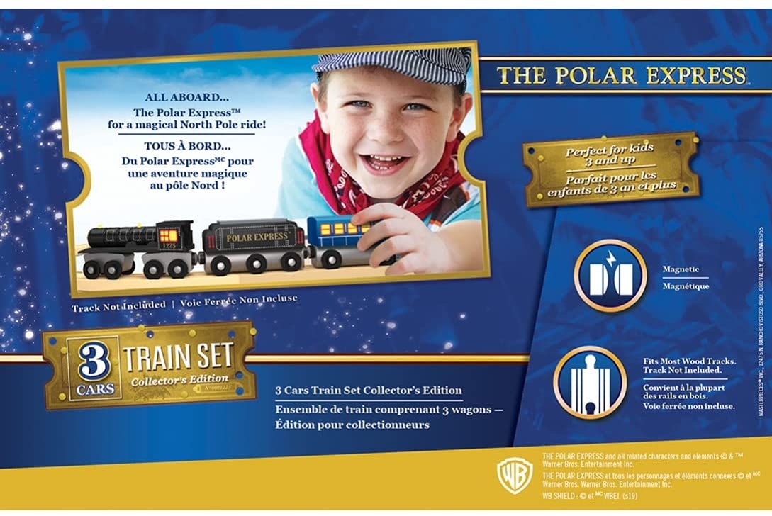 The Polar Express - 3pc Wood Toy Train Set