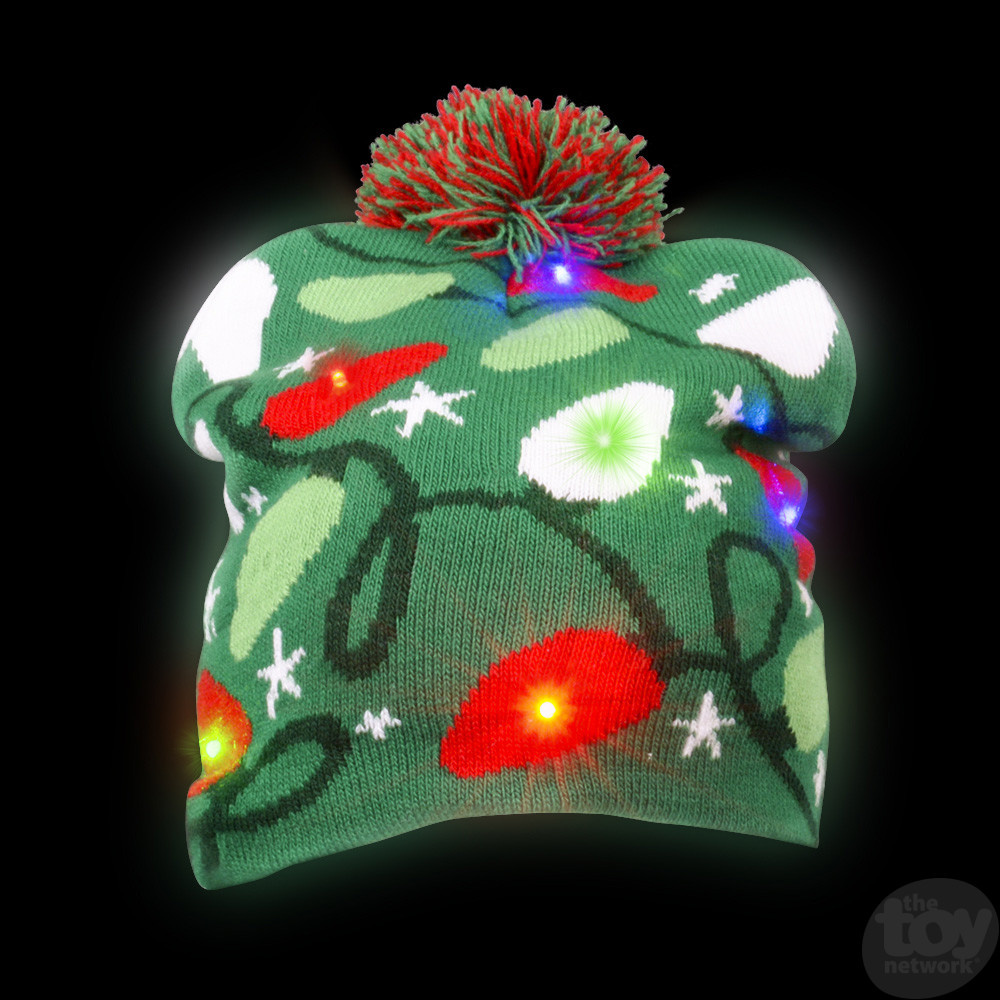 Christmas Bulb Light-up Beanie Hat
