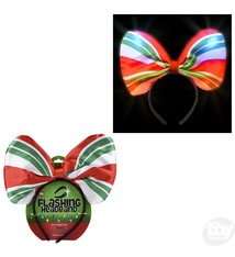 The Toy Network 10" Peppermint Light-up Bow Headband