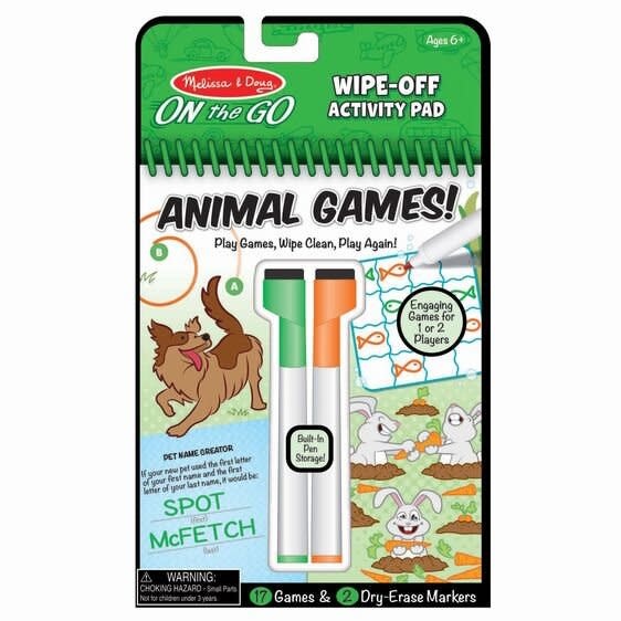 Wipe - Off Activity Pad - Animals