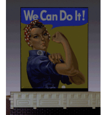 Miller Engineering Miller Engineering Light Works #9110, We Can Do It Window Sign