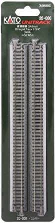 Kato Straight Roadbed Track Section - Unitrack -- 9-3/4"  24.8cm pkg(4)