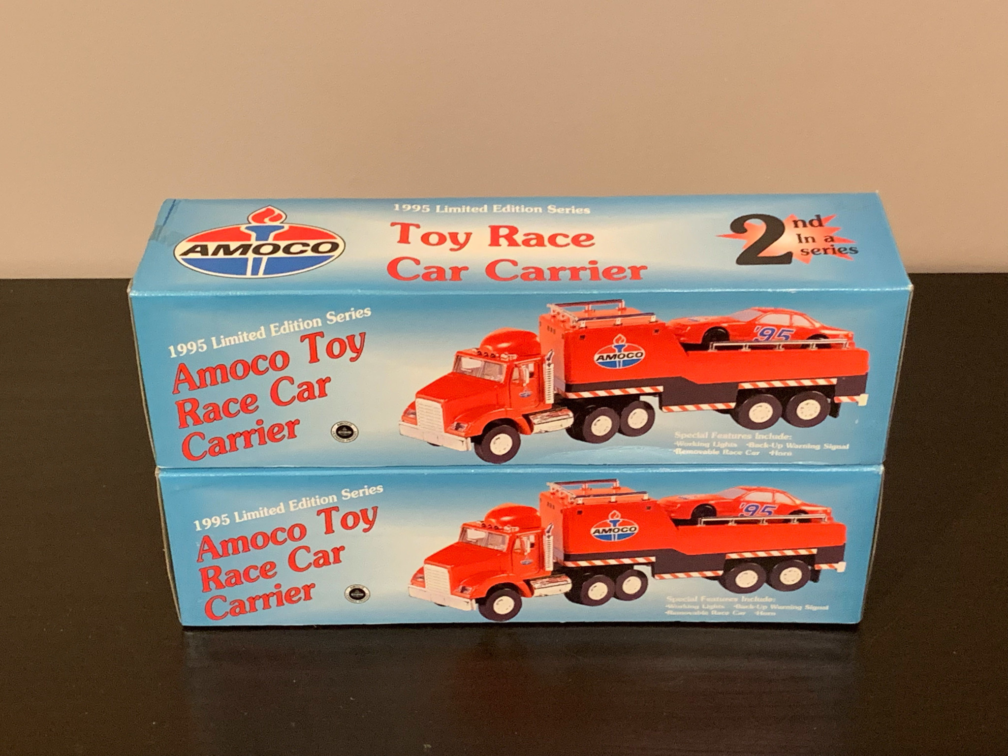 HESS 1995 Amoco Toy Race Car Carrier 2nd Edition
