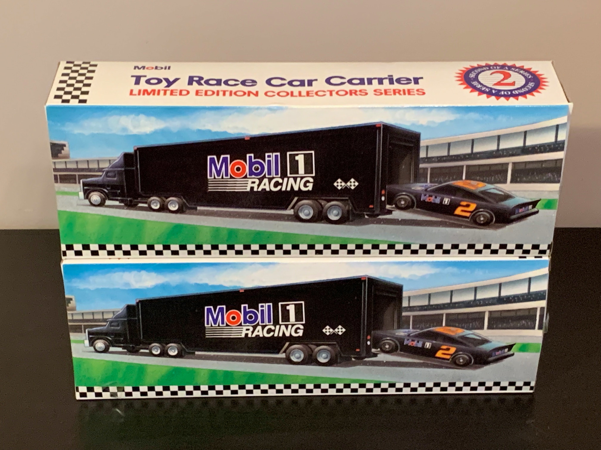 1994 Mobil 1 Racing Toy Race Car Carrier Truck Transporter 2nd Series