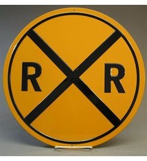 Desperate Enterprises Railroad Crossing Sign, Round