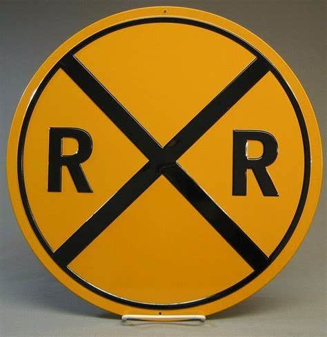 Desperate Enterprises Railroad Crossing Sign, Round