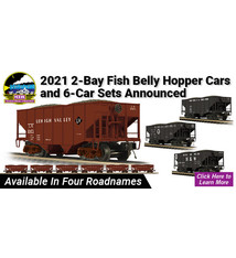 MTH - Premier MTH 2-Bay Fish Belly Hopper Set-6 Pk, Keystone Coal & Coke
