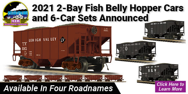 MTH - Premier MTH 2-Bay Fish Belly Hopper Set-6 Pk, Keystone Coal & Coke