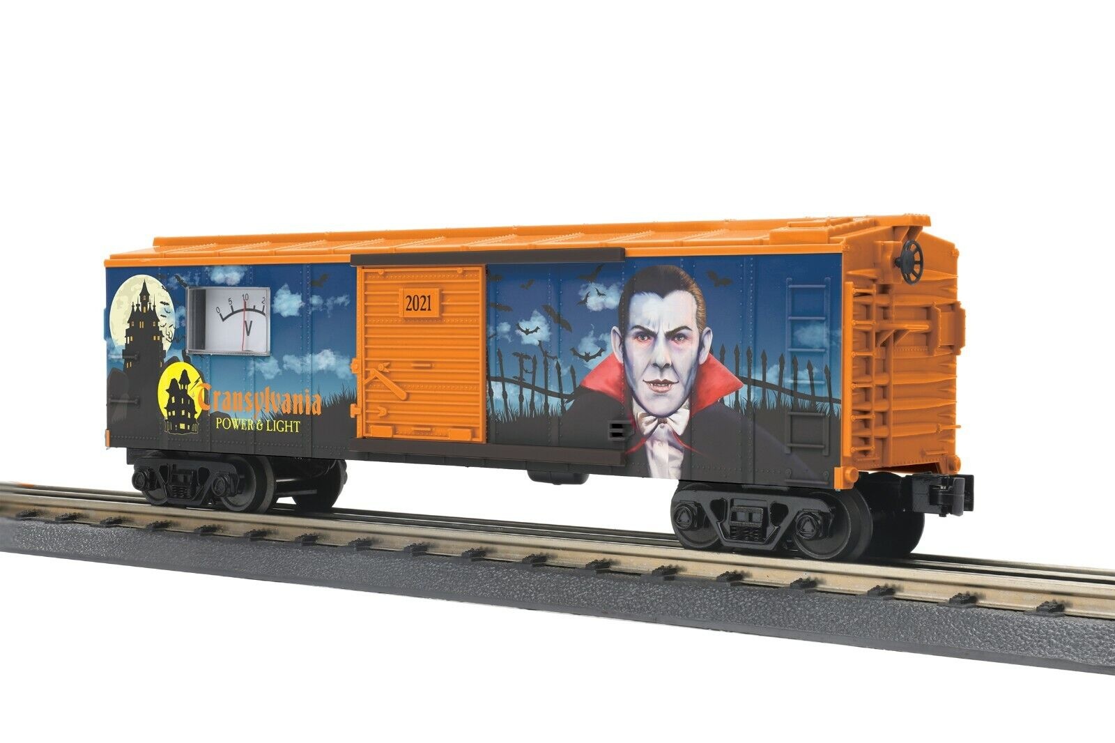 MTH Halloween Box Car Transylvania w/Volt Meter