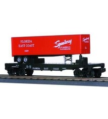 MTH - RailKing 307627	 - 	FLAT CAR W/TRAILER F.E.C.