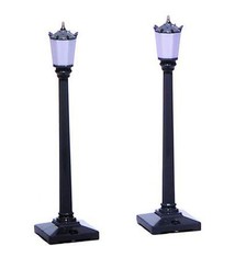 MTH - RailKing 301058	 - 	#35 Street Lamp Set - GREY - Diecast Single Hexagonal Lamp 6 1/4 Tall