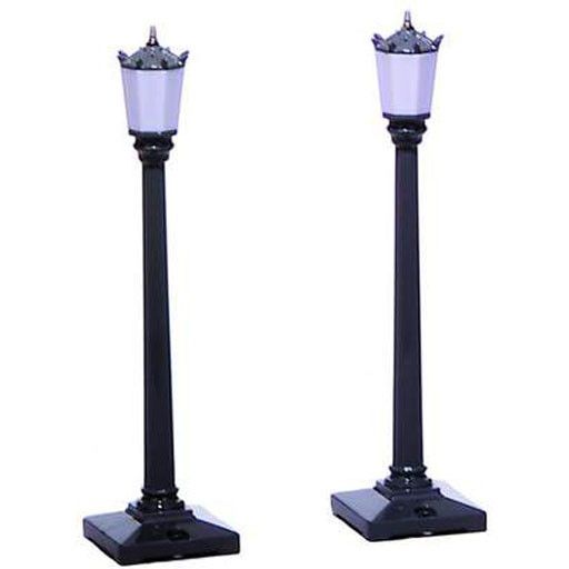 MTH - RailKing 301058	 - 	#35 Street Lamp Set - GREY - Diecast Single Hexagonal Lamp 6 1/4 Tall
