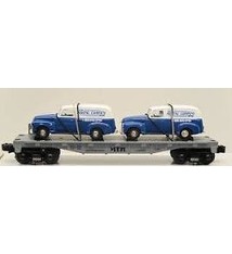 MTH - RailKing 307647	 - 	FLAT W/2PANEL VANS 1950's