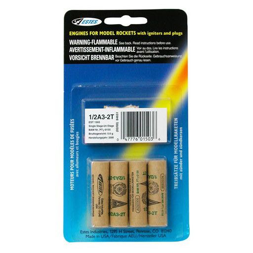 ESTES 1503	 - 	ROCKET ENGINES 1/2 A3-2T