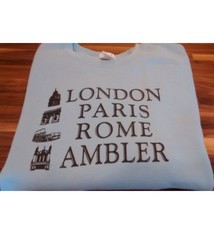 Choo Choo's BLUE - MEDIUM - London, Paris, Rome, Ambler SWEATSHIRT