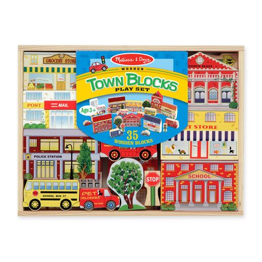 melissa and doug wooden town playset