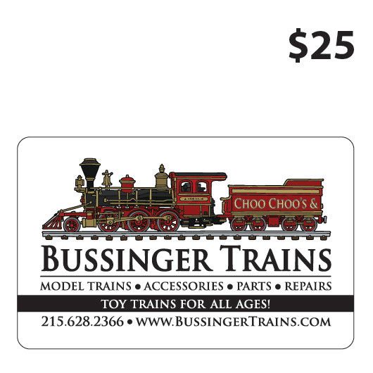 Bussinger Trains $25 Gift Card