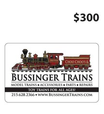 Bussinger Trains $300 Gift Card