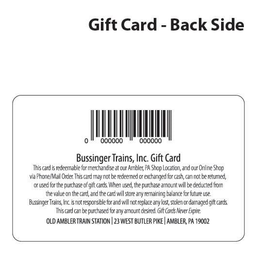 Bussinger Trains Custom Gift Card