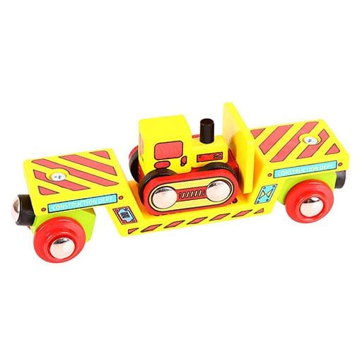 Big Jig Toys BULLDOZER LOADER WOODEN TRAIN CAR