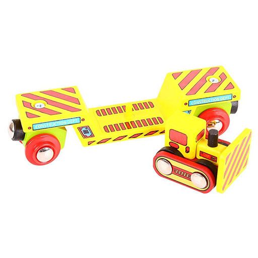 Big Jig Toys BULLDOZER LOADER WOODEN TRAIN CAR