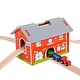 Big Jig Toys RAILWAY STATION CARRY SET - WOODEN TRAIN SET w/ TRACK