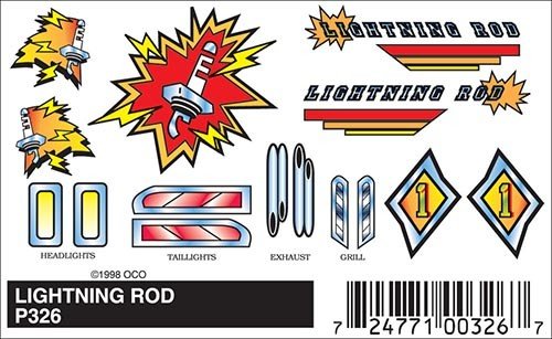 326	 - 	PINECAR DECAL LIGHTNING ROD