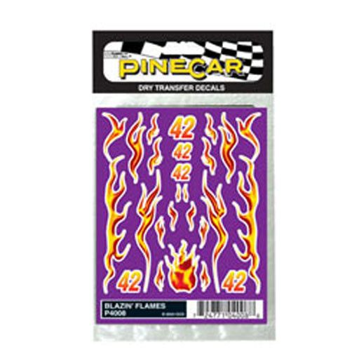 PINECAR 4008	 - 	DECALS BLAZIN' FLAMES