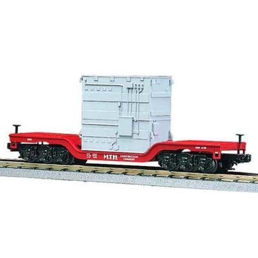 MTH - RailKing 307612	 - 	Flat Car - Depresssed Center Flat MTH Construction w/Transformer