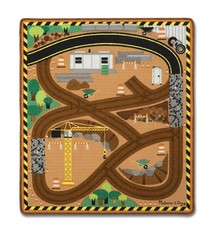 Melissa & Doug ROUND THE CONSTRUCTION ZONE WORK SITE RUG & VEHICLE SET