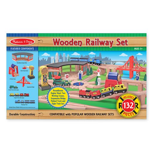 Melissa & Doug WOODEN RAILWAY SET