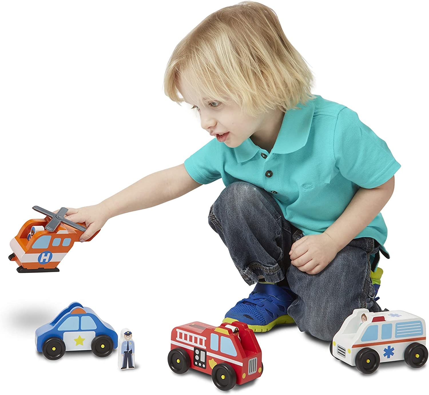 Emergency Vehicle Set Bussinger Trains & Toys!