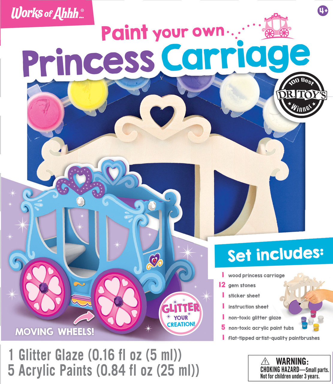 Works of Ahhh Classic Wood Paint Kit - Princess Carriage