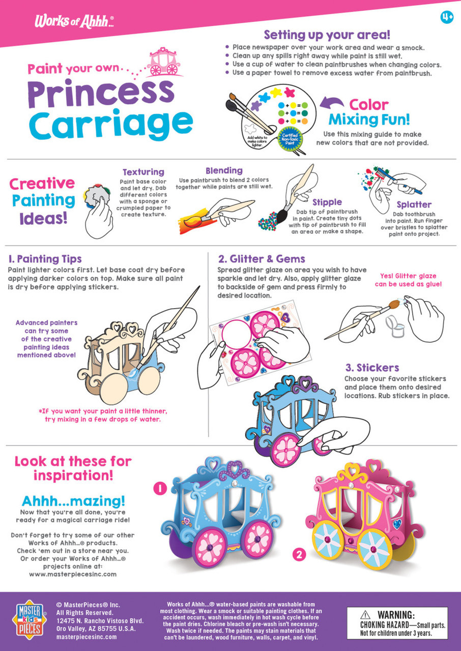 Works of Ahhh Classic Wood Paint Kit - Princess Carriage