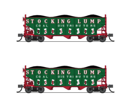 Broadway Limited Broadway Limited Imports Three Bay Hopper Car, 2 Pack Christmas Green
