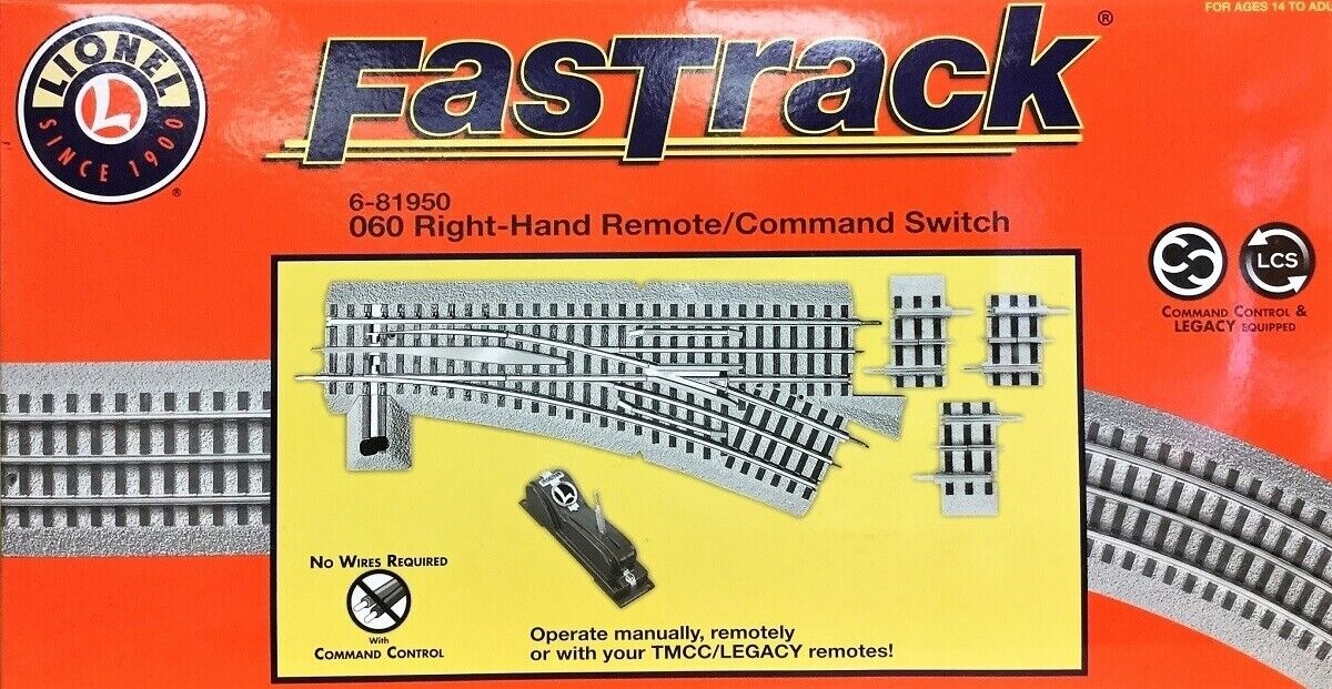 Lionel O-60 FasTrack Remote Right-Hand Switch