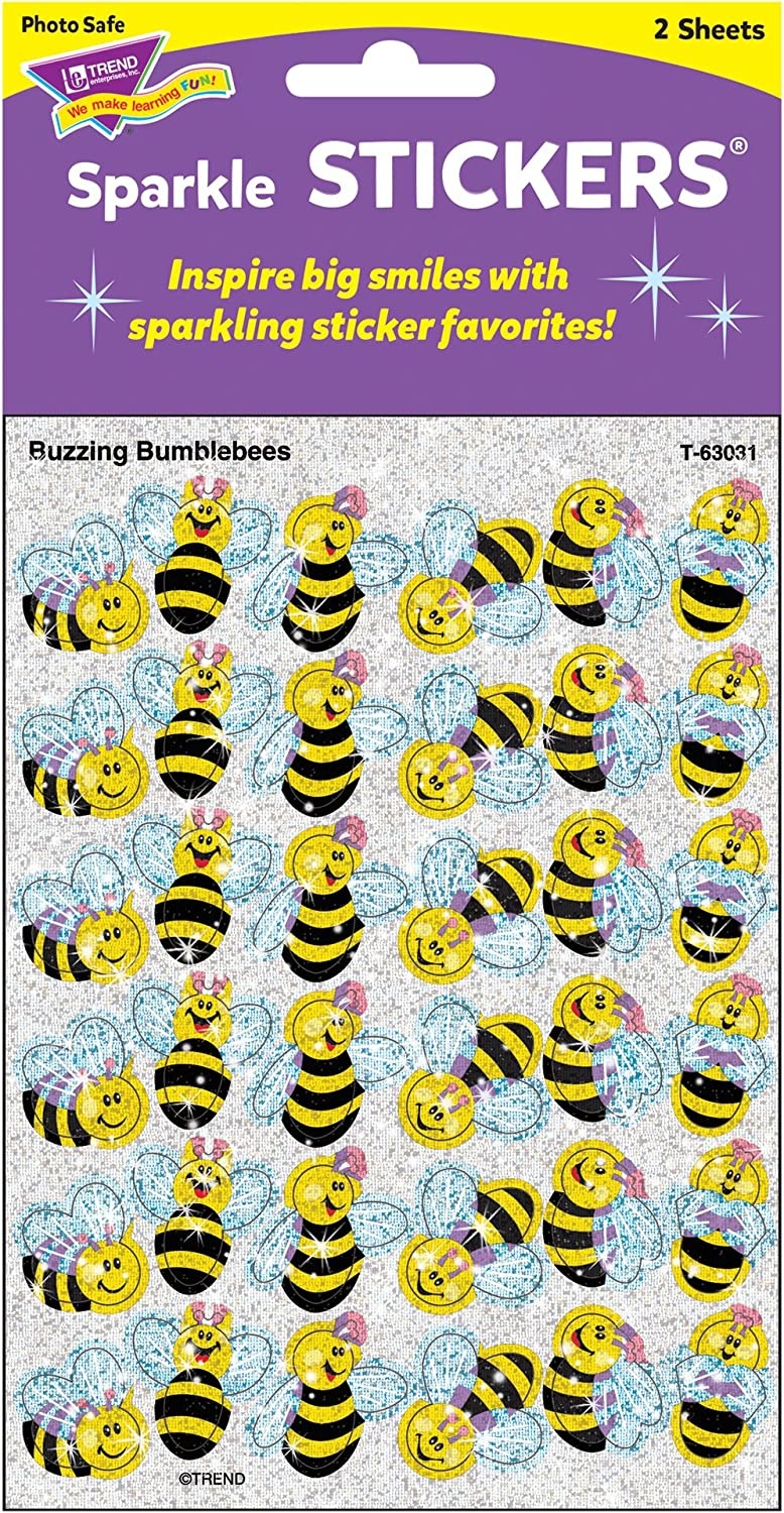 Trend Buzzing Bumblebees Sparkle Stickers