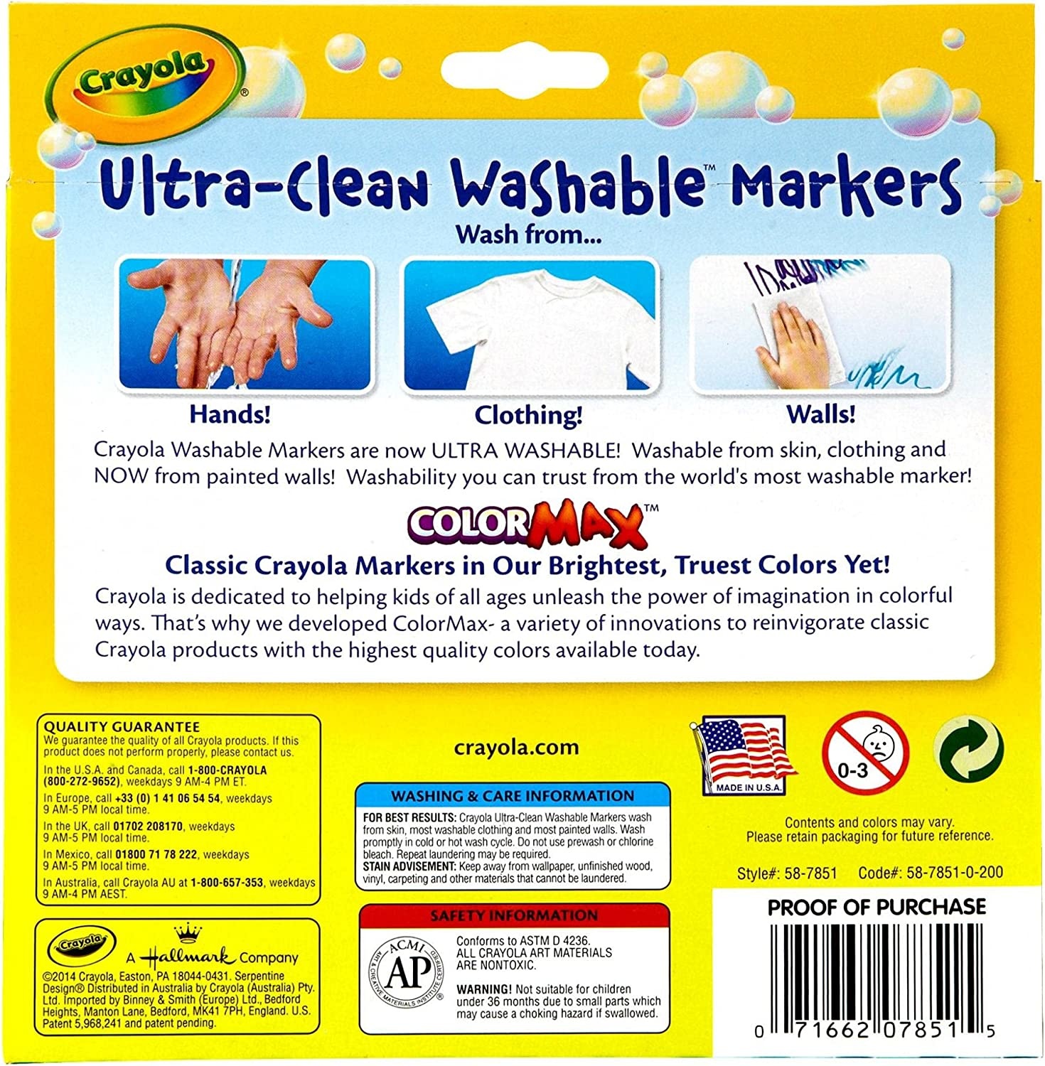 Crayola 10ct Ultra-clean Washable Markers Fine Line Classic Colors