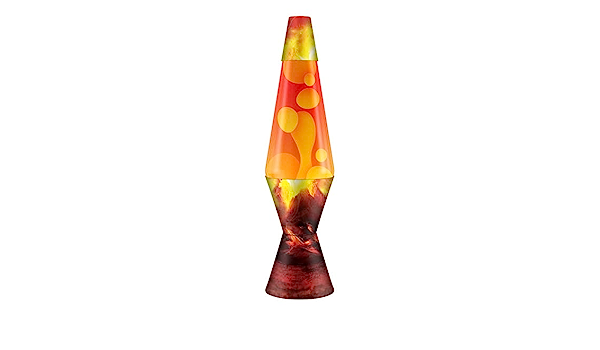 Schylling Lava Original Lamp - 14.5" Erupting Crater - Yellow Wax and Red Liquid