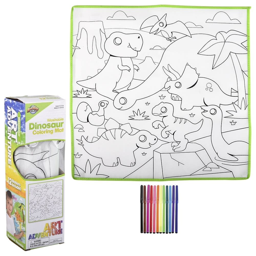 The Toy Network 19.5" Dinosaur Washable Doodle Mat