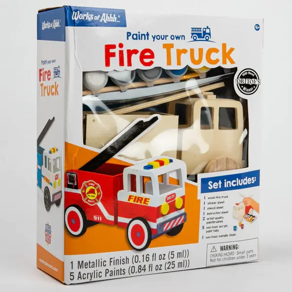 Works of Ahhh Classic Wood Paint Kit - Fire Truck
