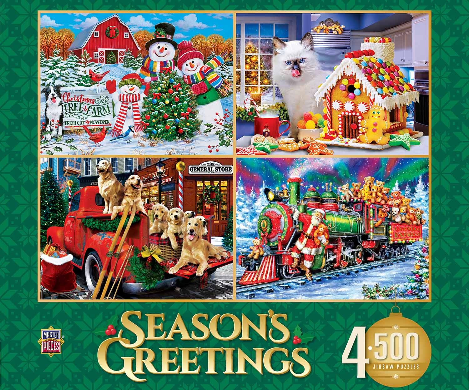 Masterpiece Season's Greetings 4 pack Puzzles