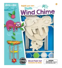 Works of Ahhh Works of Ahhh Craft Set - Sloth Wind Chime Classic Wood Paint Kit