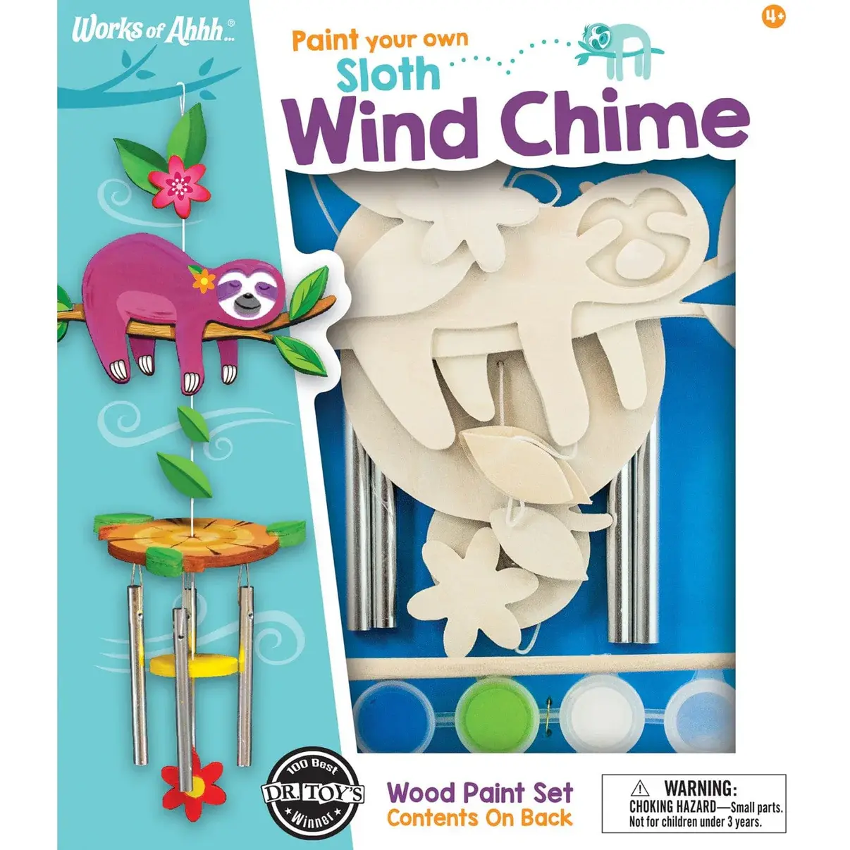 Works of Ahhh Works of Ahhh Craft Set - Sloth Wind Chime Classic Wood Paint Kit
