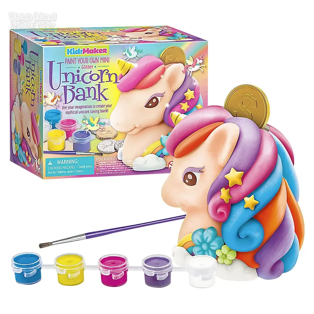 The Toy Network Kidzmaker/Paint Your Own Mini Glitter Unicorn Bank