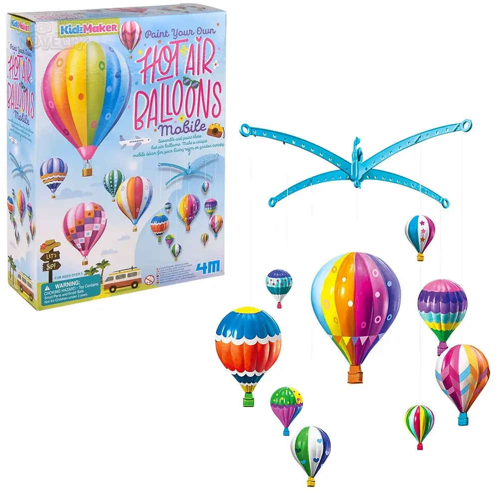 The Toy Network KidzMaker /Paint Your Own Hot Air Balloons Mobile