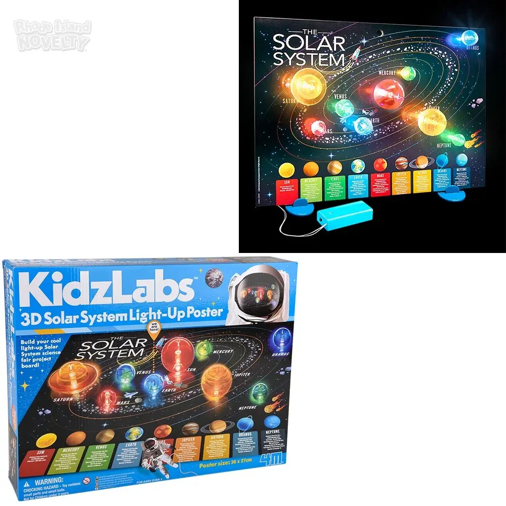 The Toy Network KidzLabs /3d Solar System Light-Up Poster