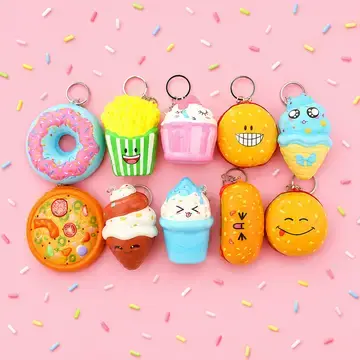 Faire Fast Food Character Squishy Charm Keychains
